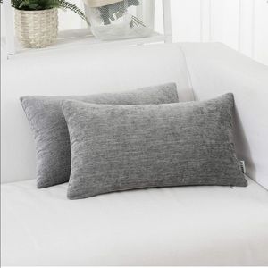 Gray throw pillow cover set